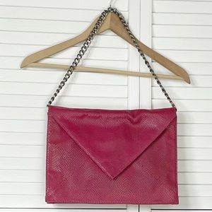 Foley and Corinna snake embossed large envelope purse